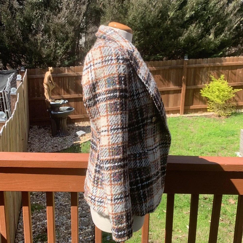 Attentif Paris Double Breasted Tweed Blazer Size 36 - Picture 7 of 13